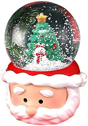 AMAOIS חדש חג מולד זוהר כדור קריסטל כדורי שרף מלאכתית פתית שלג כדור סנטה קלאוס מתנה אור דקורטיבי חג המולד
