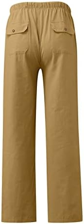 מכנסי פשתן של אתקיה נשים רחבות רגליים רחבות המותניים עם מכנסי כותנה רכים עם מכנסי כותנה עם כיסים מכנסיים מזדמנים