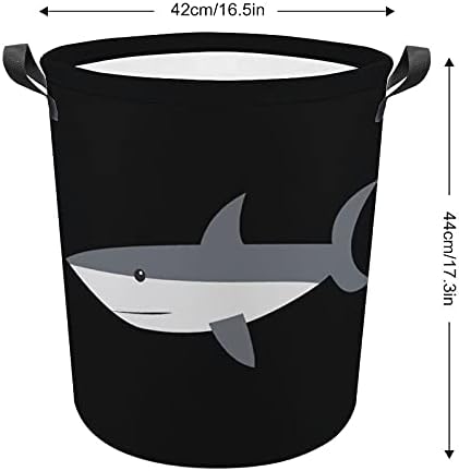 כריש קריקטורה כביסה לאחסון סלי אחסון סל עם ידיות נשיאה קלות למארגן בגדי צעצועים