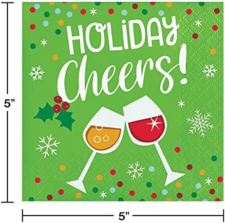 המרה יצירתית לחג לחלות מפיות משקאות חג המולד, 5 x 5, רב צבעוני
