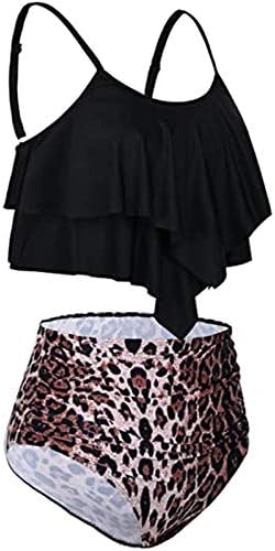 בגדי ים של LZEAL נשים בגדי ים בקרת בטן 2 חלקים עם מכנסיים קצרים ביקיני נשים מכסות מתנות עבורה