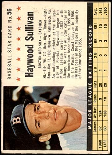 1961 דגני בוקר פוסט 56 com Haywood Sullivan Boston Red Sox VG/Ex Red Sox