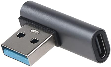 חתיכת מיומן USB3.0 זכר ל- USB C מתאם נקבה, מחבר כבלים של 90 מעלות, תומך בהעברת נתונים של 10 ג'יגה -ביט לשנייה למחשבים