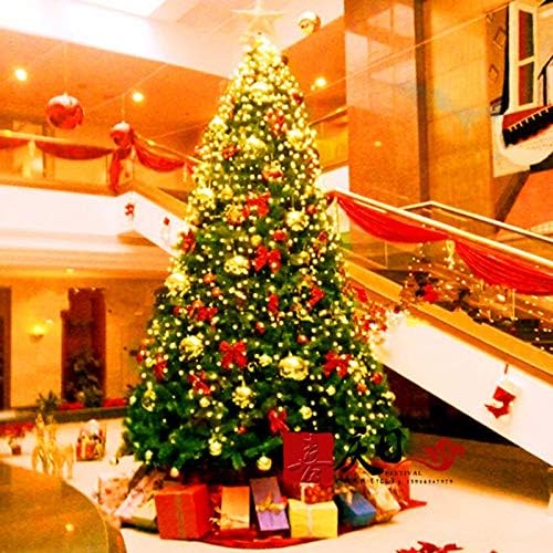 עץ חג המולד מלאכותי של TWDYC עם סיבים אופטיים, קל משקל, קישוט חג המולד עם מעמד, חיצוני מקורה