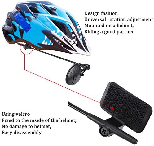 אקמור 2 מארז אופני קסדת מראה, 360 תואר מתכוונן קל משקל אופניים רכיבה על אופניים אחורית קסדת מראה לרכיבה על