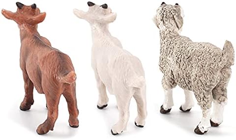 Xiaokeke 3 חלקים צעצועים לילדים, סימולציה של כבשים של עזים חווה מודל חיה דגם פוגורין צעצוע מלאכה שולחן דגמי קישוט