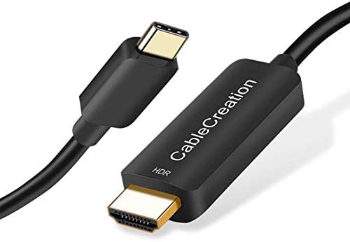 Cablecreation USB C ל- HDMI כבל 4K@60Hz HDR, 6ft USB C לחוט HDMI, תואם ל- MacBook Pro 2020, iPad Pro 2020, Surface