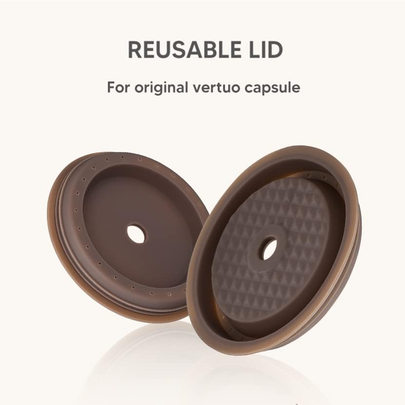 שימוש חוזר של Vertuo Pod Lid Cape Capsule דיסקים עבור תרמיל קפה ורטואולין מקורי, כובע סיליקון דרגה של בנפוצ'ן לשימוש חוזר