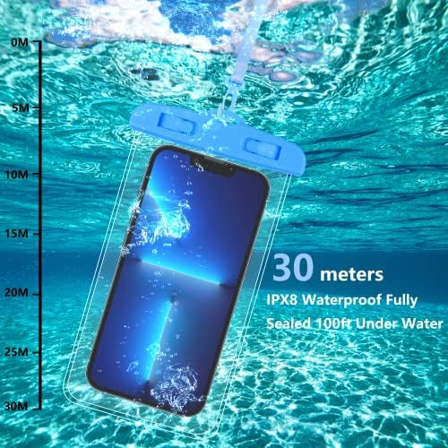 נרתיק טלפון עמיד למים 2-מארז טלפון סלולרי אוניברסלי עמיד למים תיק יבש מתחת למים לאייפון 13 12 11 פרו מקס אקס
