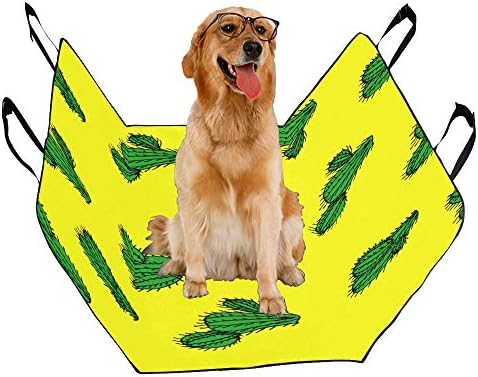 מותאם אישית קקטוס ירוק צמח פרחים טרי הדפסת רכב מושב מכסה לכלבים עמיד למים החלקה עמיד רך לחיות מחמד רכב מושב כלב