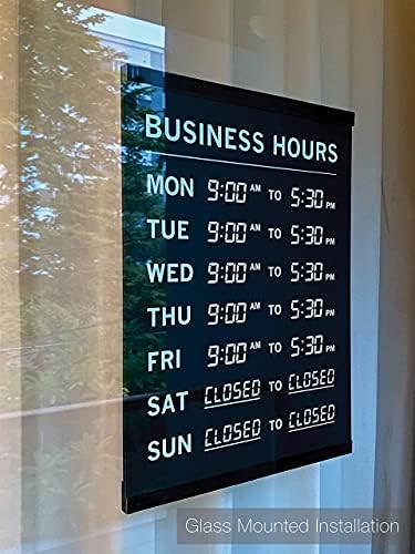 מכתבי Kubik שעות עסקים של חתום עם ויניל למספרים - שלטים פתוחים לעסקים - שלט סגור פתוח - שעות של שלטי פעולה לעסקים