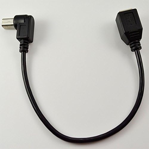 USB 2.0 B נקבה עד זווית ימנית B מדפסת זכרית מדפסת זכר מתאם כבל הרחבה קצרה