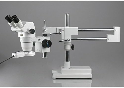 מיקרוסקופ זום סטריאו משקפת מקצועי של אמסקופ זם-4ב, עיניות פי 10, הגדלה של פי 6.7-פי 45, 0.67-מטרת זום פי 4.5,