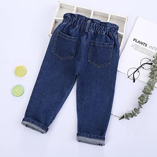 Alvivi Baby Baby Streetwear Jeans מכנסי פעוט ילדים יוניסקס כפתור פרע יפה