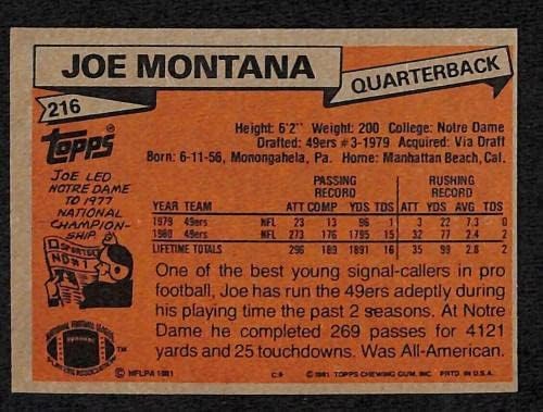 1981 Topps כדורגל סט שלם ג'ו מונטנה כרטיס טירון NMT -MT+ NICE - כדורגל שלמים