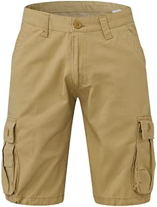 מכנסיים קצרים מטען גברים, גברים של חיצוני רופף מכנסי קז ' ואל רב כיס מוצק צבע מכנסיים קצרים מטען