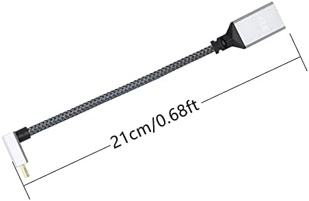 Riieyoca 4K מיני HDMI לכבל מתאם HDMI, 90 מעלות זווית מטה מיני HDMI זכר ל- HDMI אלומיניום נשי כבל קלוע ניילון קצר, תומך