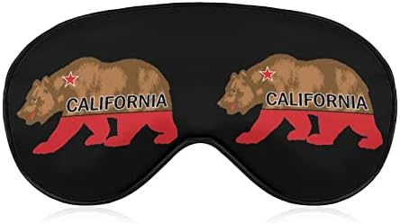 מסכת שינה דוב קליפורניה מסכת עיניים ניידת עם עיניים רכה עם רצועה מתכווננת לגברים נשים