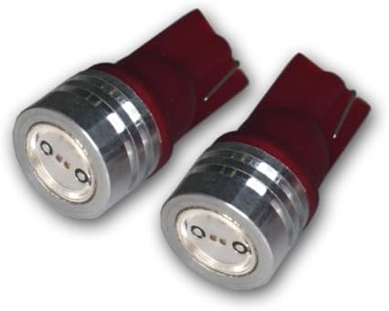 TUNINGPROS LEDGB-T10-RHP1 תיבת כפפות נורות LED נורות T10 טריז, סט גבוה של LED אדום 2-PC