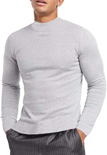 גברים קינגבגה מתאימים כשירים קלים משקל קל משקל ארוך סוודר שרוול ארוך חולצת צווארון גולף עגום