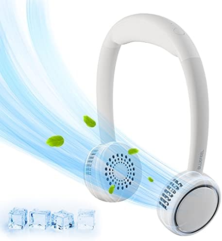 מעריץ צוואר נייד חינמי לביש חינם - עיצוב אוזניות 360 מעלות סיבוב חינם ידיים חינם מאוורר ללא בלד, 2600 מיליא