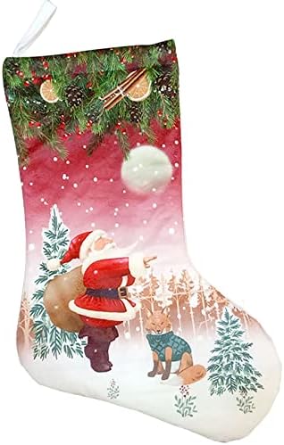 גרבי חג המולד בד גרבי חג המולד וגרביים תלויים לחג המולד לקישוט המסיבות וקישוטים אדומים של חג המולד אדום קישוטי זכוכית