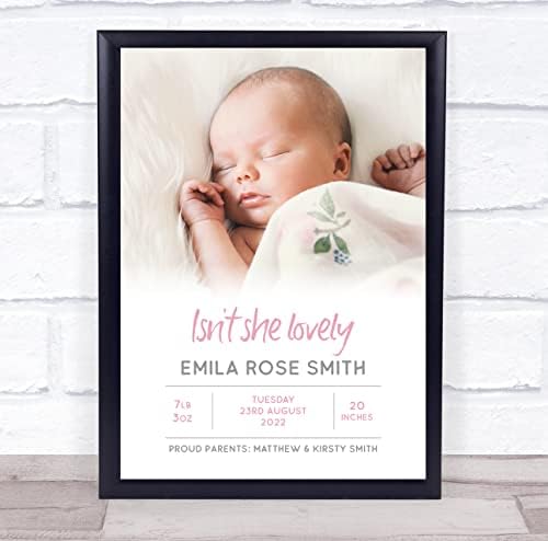 לידת תינוק חדשה ילידת משתלת טבילה נערת נערות מידע על הדפס מתנה מזכרת
