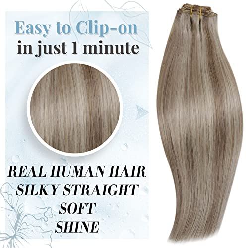 לקנות יחד לחסוך יותר מבנה בלונדינית קליפ בתוספות שיער אמיתי שיער טבעי קליפ שיער הרחבות אור חום להדגיש פלטינה בלונד 18 אינץ 105