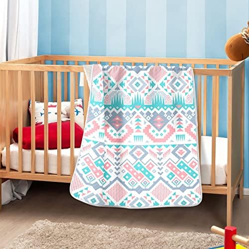 שמיכות תינוקות שחיות ורוד כחולות 30 x 40 בשמיכה פעוטות גיאומטרית שמיכת מיטה מיטה מיטה מיטה ליטוי יילוד יילוד.