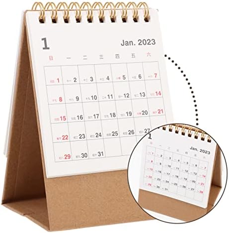 Nuobesty 2023 לוח שולחן מיני: לוח שנה חודשי קטן לוח שנה שולחן עבודה חודשי לוח שנה לוח שנה סליל ספירלה ספר לוח שולחן