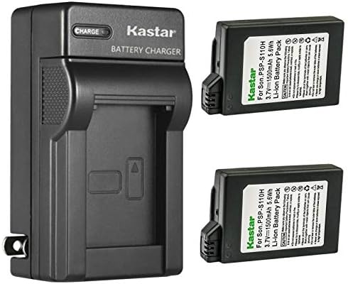 KASTAR 2-PACK PSP110 סוללה ומטען קיר AC החלפת SONY PSP-110 סוללה, משחק וידאו SONY PSP PlayStation PSP-1003, PSP-1004,