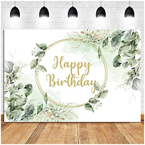 ירק עסיסי ואקליפטוס עלים צילום רקע 72.8 * 43.3 בפריחה אקליפטוס עלים תמונה רקע עבור שמח מסיבת יום הולדת אספקת קישוט