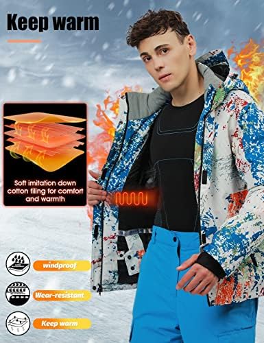 חליפת סקי לגברים של Yeefine ז'קט ומכנסיים קבעו חליפת שלג אטום למים חיצוני חוץ חורפי חורפי חורפי חורף חליפת שלג אטום לרוח
