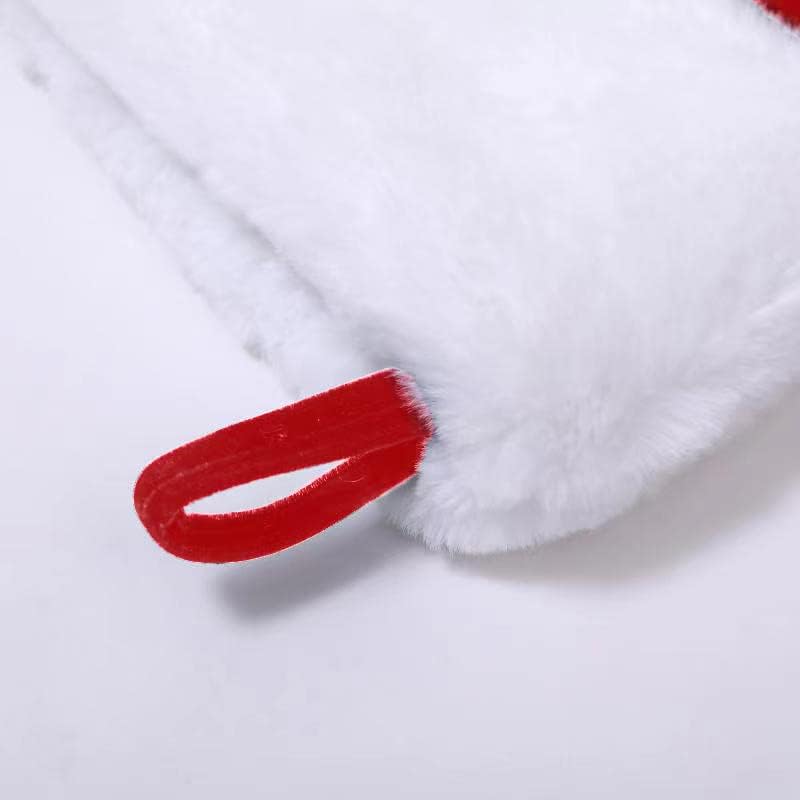 אאוקאן 20 אינץ 'מונוגרמה גרבי חג המולד אדום קטיפה עם שרוול לבן סופר רך קטיפה רכה גרבי חג המולד קלאסית קלאסית קישוטי גרביים