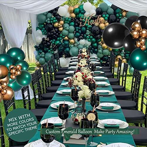 טורקיז אמרלד ירוק בלון זר קשת ערכת כפול ממולא כהה ירוק עם שחור זהב כוכב בלוני עבור 2023 סיום יום הולדת מסיבת חתונת