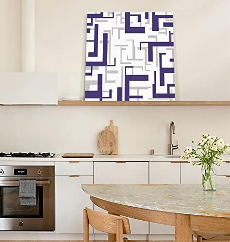ציור שמן תפוחים על בד אמנות מודרנית אמנות קיר בית עיצוב בית מופשט דפוס גיאומטריה סגול אפור תמונות מודרניות ציור לסלון, מוכן