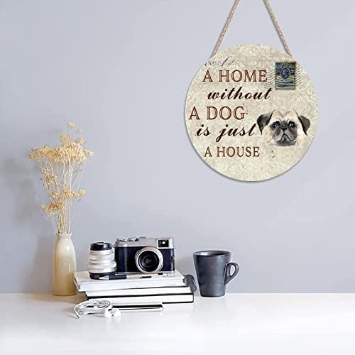 ברוך הבא בית ללא כלב הוא רק שלט אלומיניום כפרי של בית, חיה מצחיקה של חיה מצחיק דלת וינטג