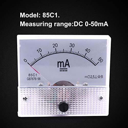Atoleplee 1pc DC 0-50MA 85C1 Amperemeter Analog Amp Panel Panel מד מד מדד