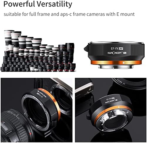 EF/EF-S עד FX מתאם עדשות אלקטרוניות, K&F קונספט מיקוד אוטומטי עדשת העדשת הרכבה תואמת את Canon EF EF-S HONT עדשה ל-