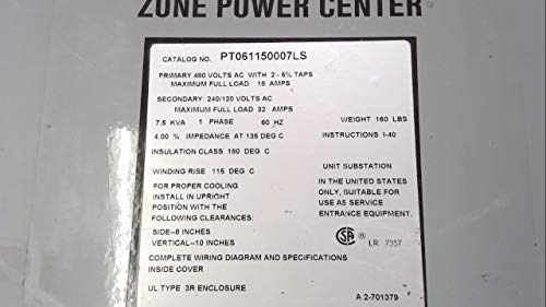 Acme Electric PT061150007LS PAND -TRAN CENTER מרכזי כוח, שלב בודד, הצמד בפורצים - 480 וולט ראשוני - 120/240
