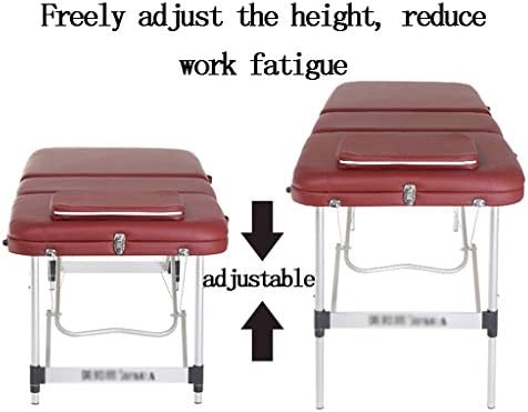 נייד מתקפל אלומיניום עיסוי כיסא קל משקל מתכוונן לגובה יופי סלון קעקוע טיפול עיסוי שולחן