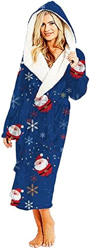 אופנה עילית נשים חורף קטיפה חג המולד הדפסת התארך צעיף חלוק רחצה קרדיגן בגדי בית ארוך שרוולים