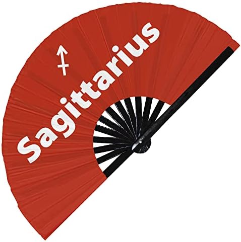 SAGITTARIUS שלט גלגל המזלות מאוורר מעגל במבוק מתקפל מעגל מעריצי יד אסטרולוגיים שלט אסטרולוגי מתנות למסיבות אביזרים פסטיבל