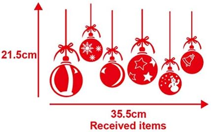 כדור חג מולד חג המולד יצירתי תלוי מדבקת דלת נשלפת רקע רקע מדבקת חג מולד אדום 2 יחידות