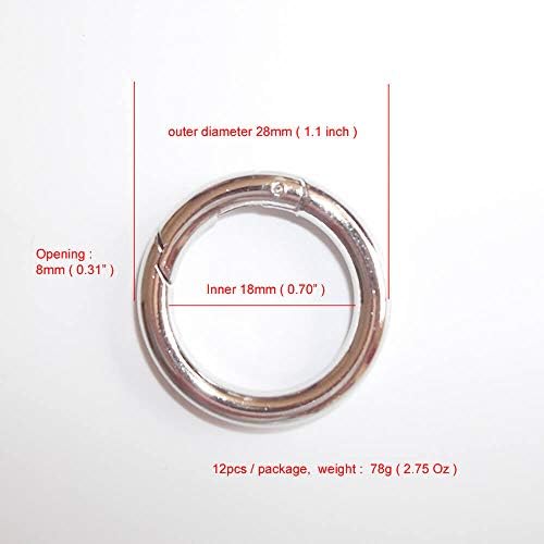 טבעת סגסוגת חסימה טבעת O, קרבינר עגול קפיץ, טבעות מעגל מתכת טבעות אבזם יציב אבזם טבעת טבעת טבעת, טווח 3/4 אינץ 'עד 2