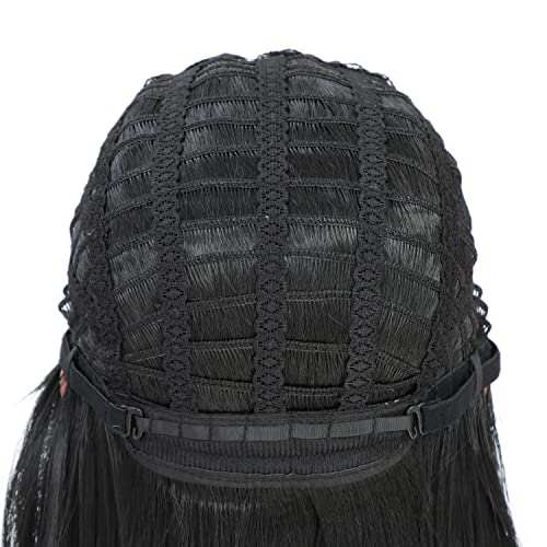 סוואק ארוך מתולתל גלי פאה עם פוני סינטטי שיער פאה עבור נשים עם כובע פאה