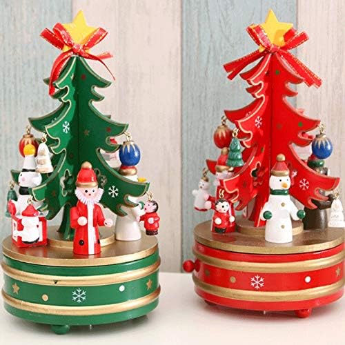 קופסת מוזיקה של Ylyajy קישוט חג המולד עץ חג המולד עץ עץ קופסא מוזיקה שנה חדשה מתנה לקישוט חג המולד בית