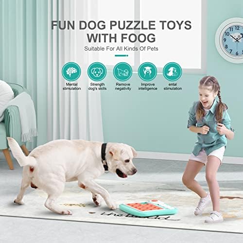 צעצועי פאזל כלבים של Foxmm, צעצוע כלבים של פינוק אינטראקטיבי לאימוני מנת משכל וגירוי נפשי, טפלו בחלוקת פאזלים עם עיצוב חריק