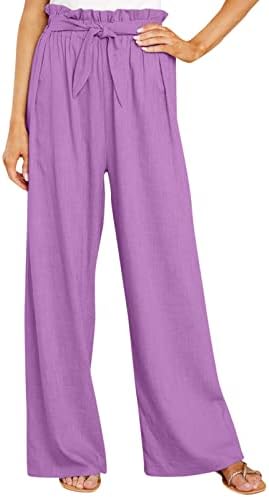 מכנסי טרקלין של דונאקיפה נשים נשים מותניים גבוהות רגל רחבה רחבה מכנסיים מכנסיים מכנסיים ארוכים