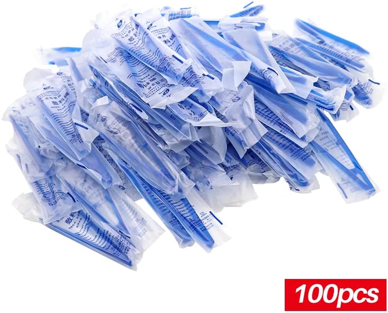 100 יח ' שקית שיניים חד פעמי פינצטה פלסטיק כירורגית פינצטה משונן מלקחי שיניים הלבנת כלי לרופא שיניים מרפאת ציוד